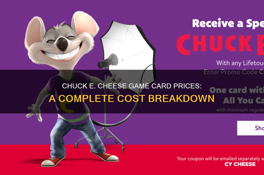 how much are the game cards at chuck e cheese