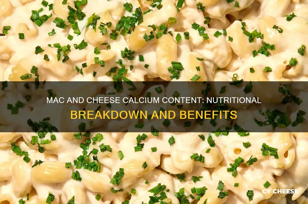 how much calcium does macroni and cheese have