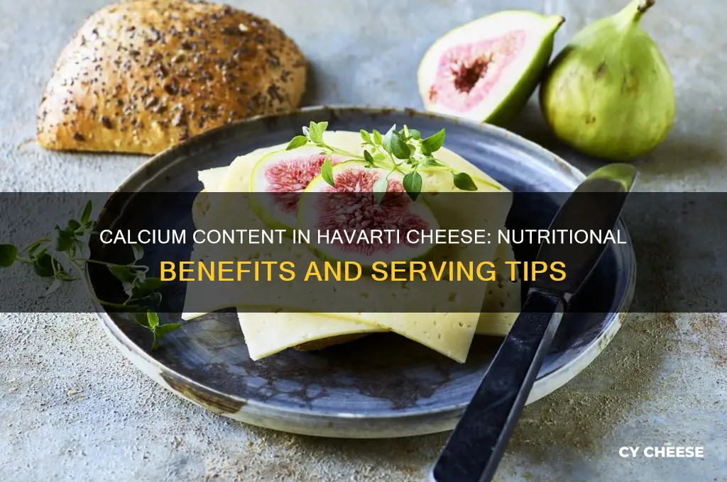 how much calcium in havarti cheese