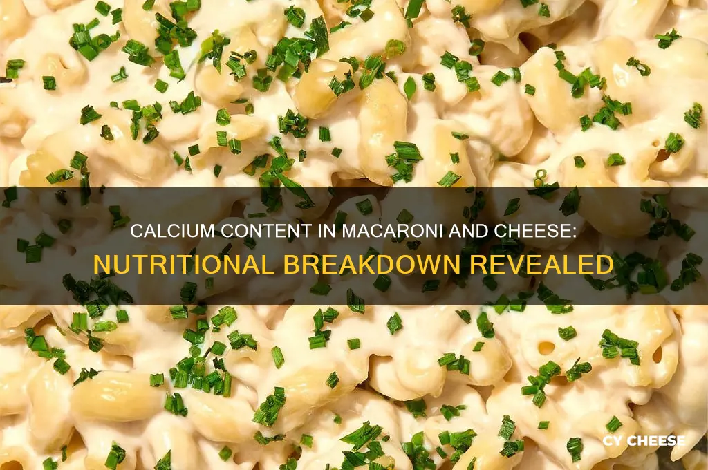 how much calcium in macaroni and cheese