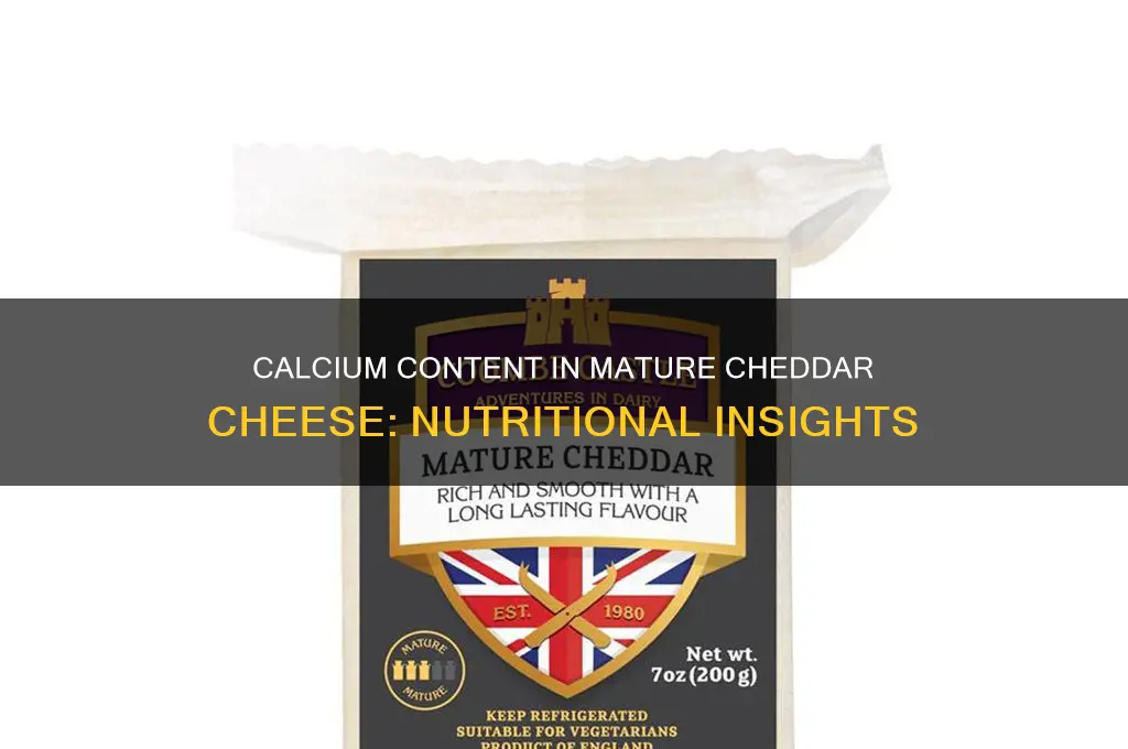 how much calcium in mature cheddar cheese