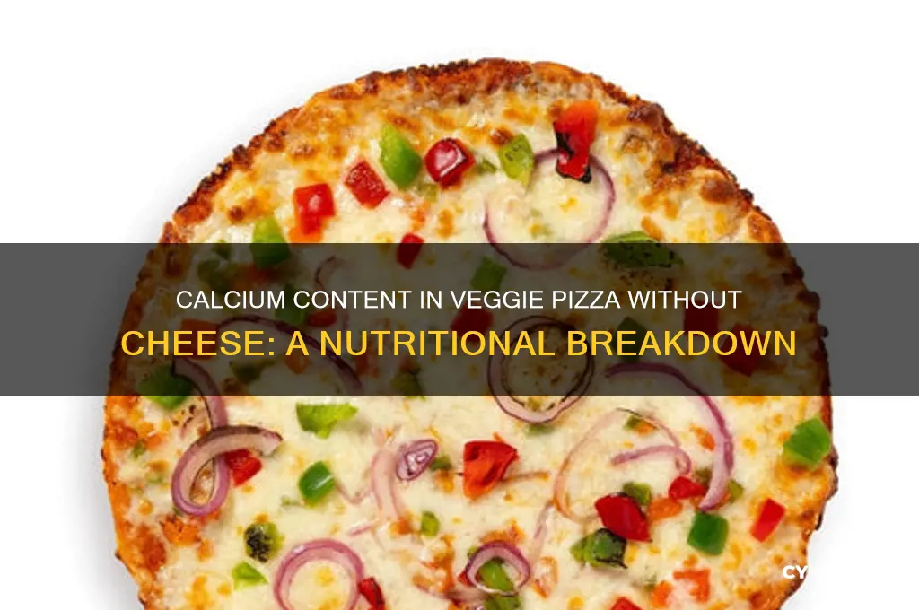 how much calcium is in veggie pizza without cheese