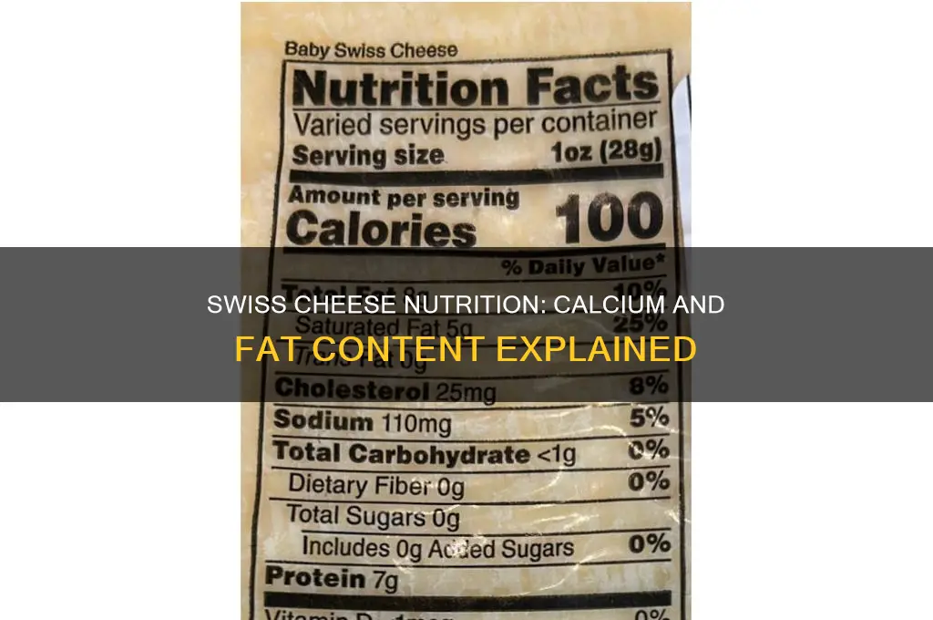 how much calcium of fat is in swiss cheese