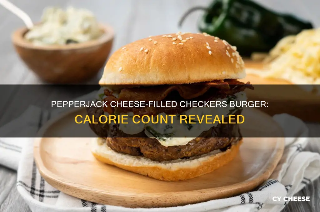 how much caloeies is a pepperjavk cheese filed checkers burger