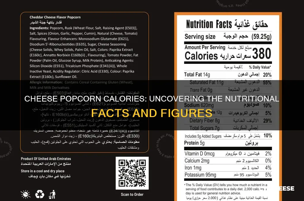 how much calories in cheese popcorn