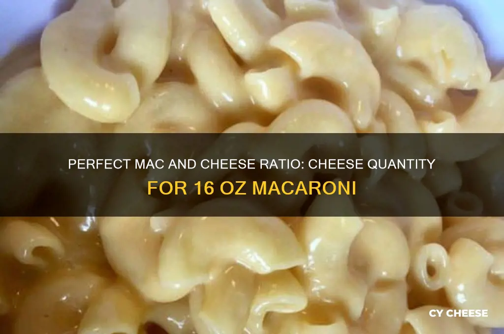 how much cheese for 16 oz of macaroni