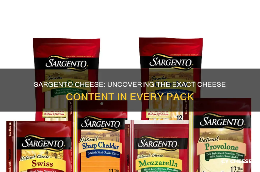 how much cheese is in sargento cheese
