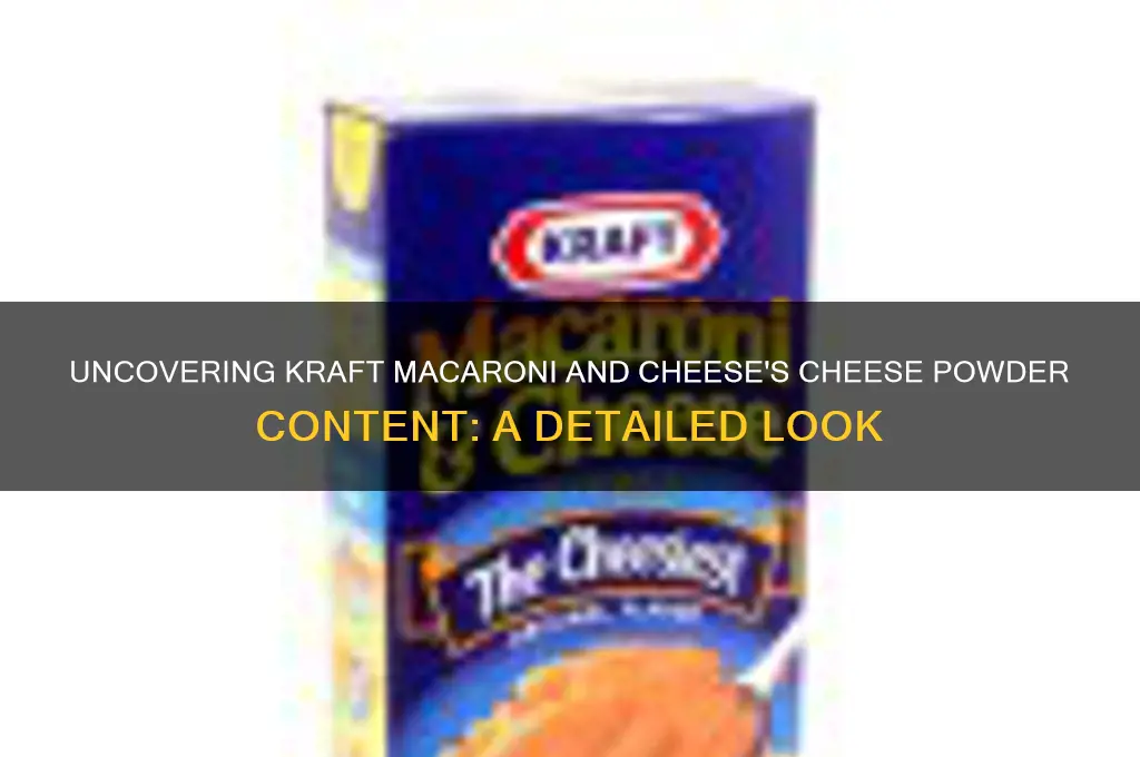 how much cheese powder is in kraft macaroni and cheese