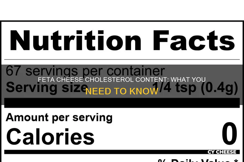 how much cholesterol does feta cheese have
