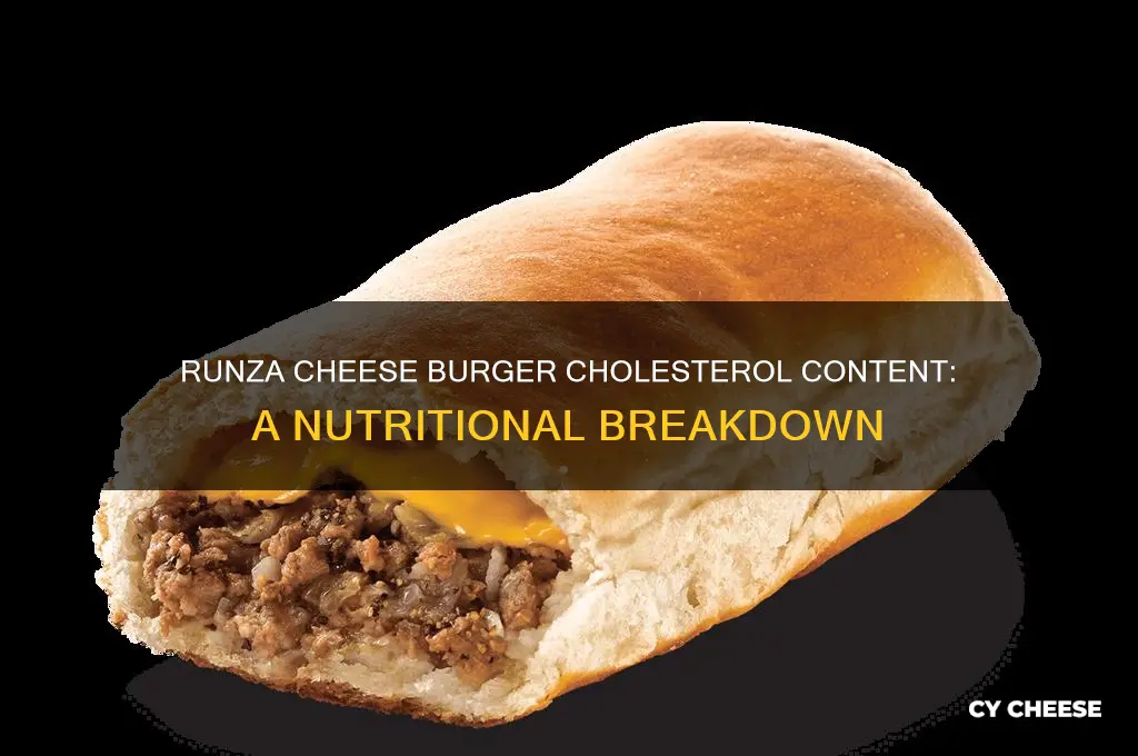 how much cholesterol in a runza cheese burger