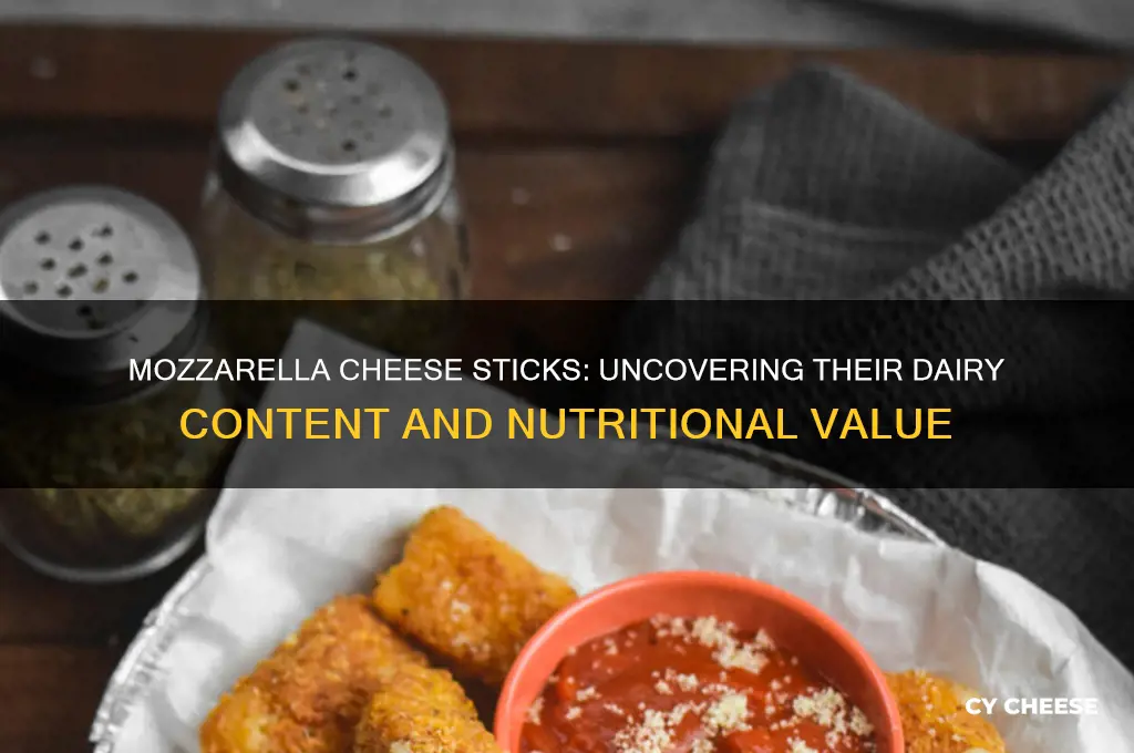 how much dairy does mozzerla cheese stick have