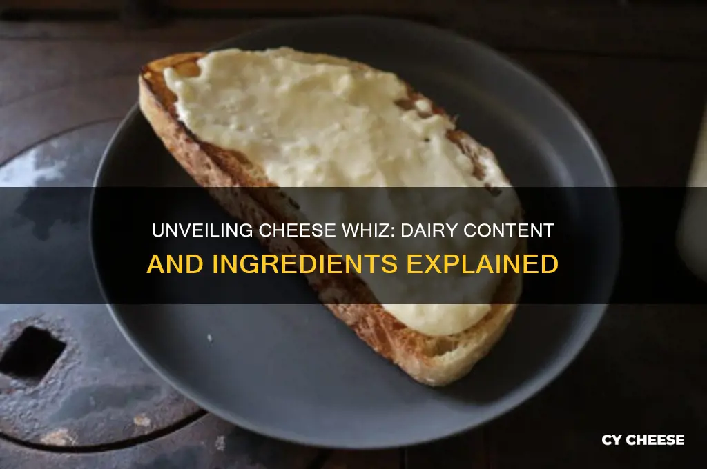 how much dairy is in cheese whiz