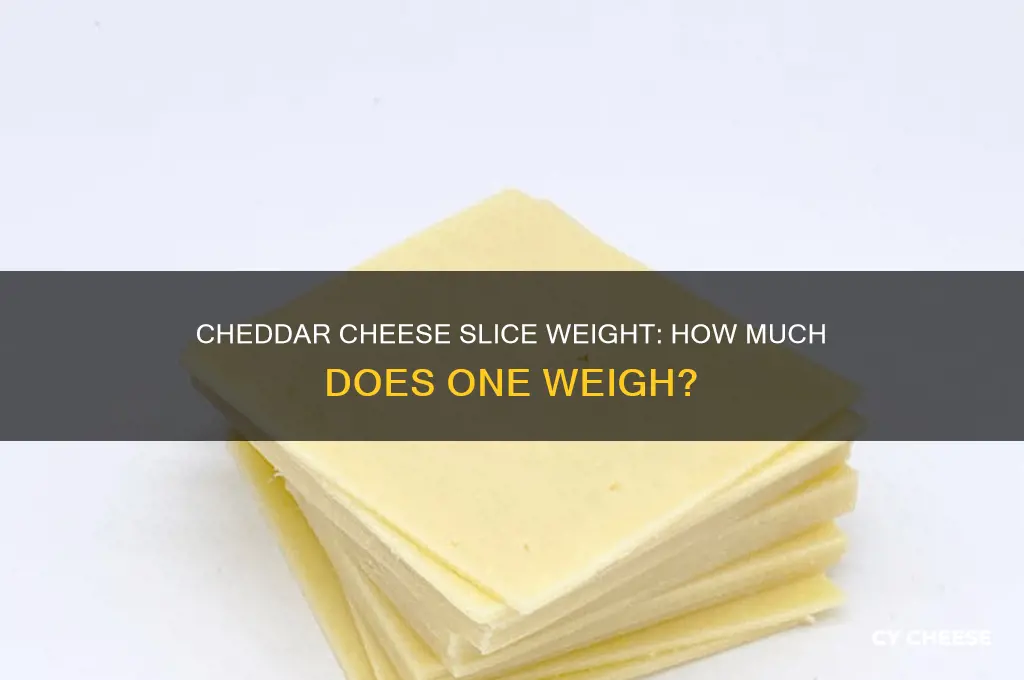 how much does 1 slice of cheddar cheese weigh