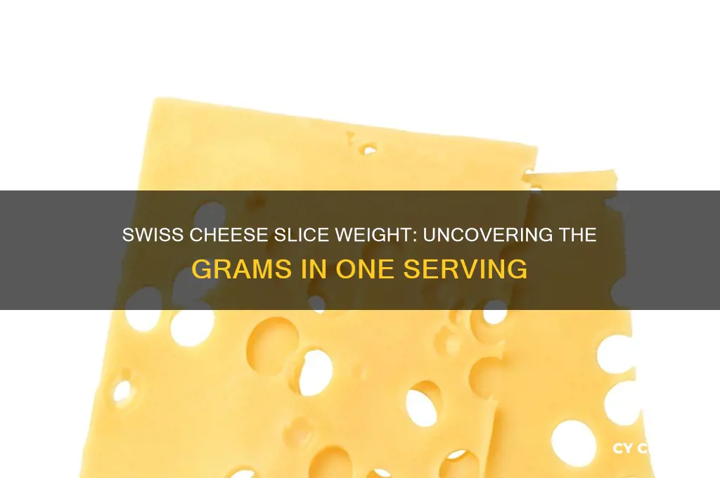 how much does 1 slice of swiss cheese weigh