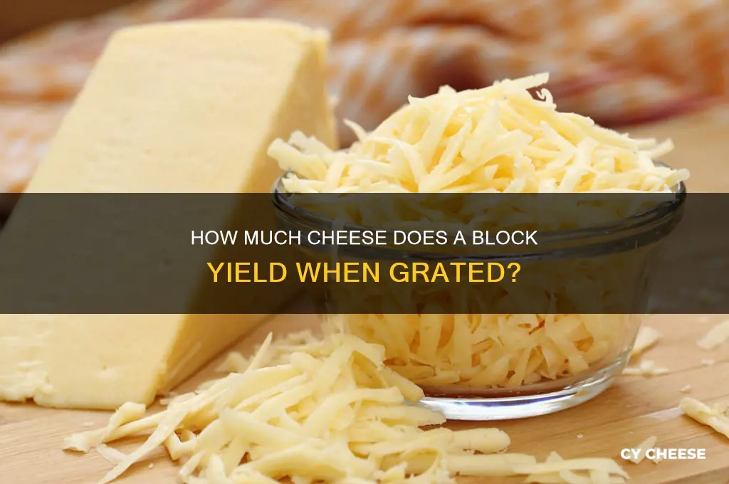 how much does a block of cheese grate
