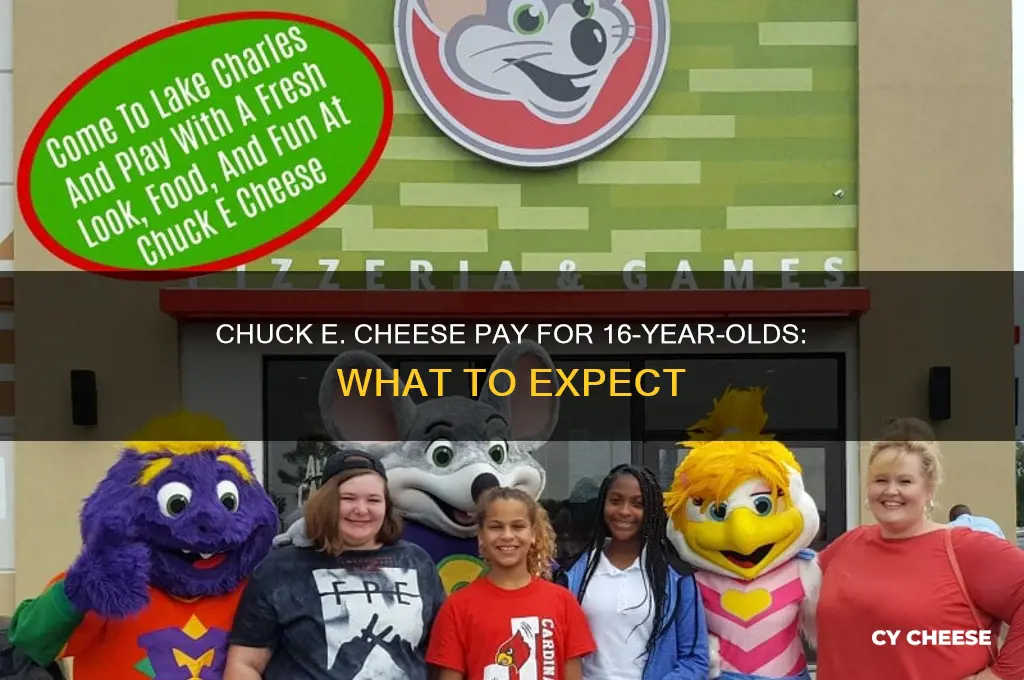 how much does chuck e cheese pay $16 year olds