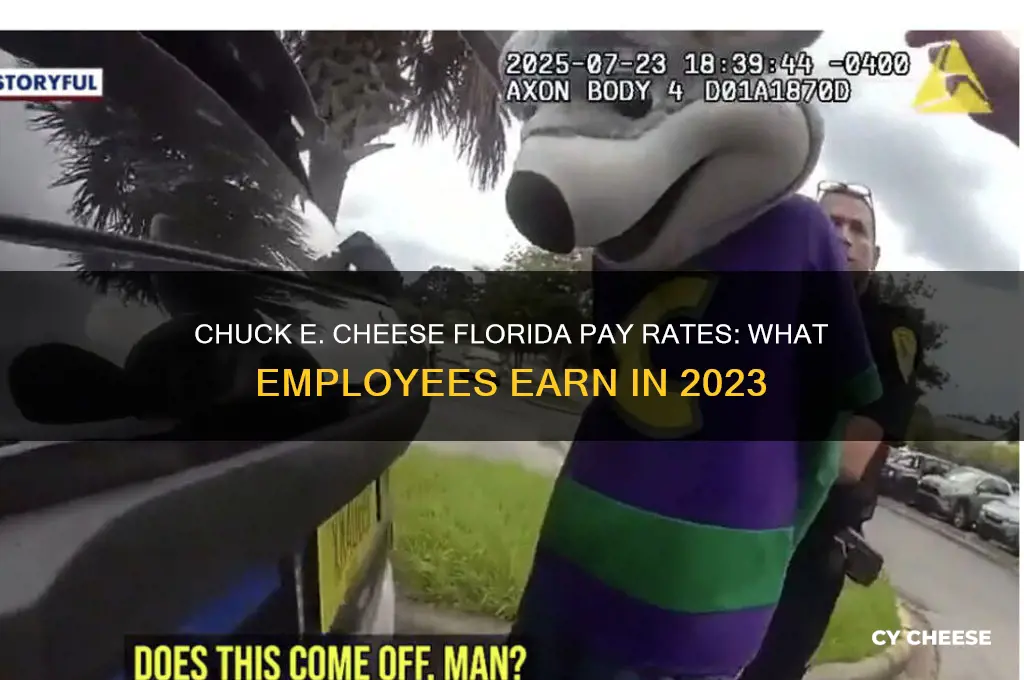 how much does chuck e cheese pay in florida