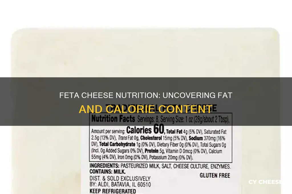 how much fat and calories in feta cheese