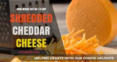 Shredded Cheddar Cheese Nutrition: Fat Content in 1/4 Cup Serving