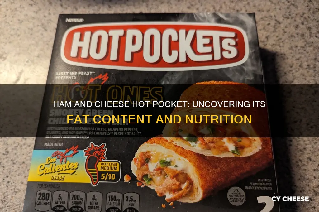 how much fat in a ham and cheese hot pocket