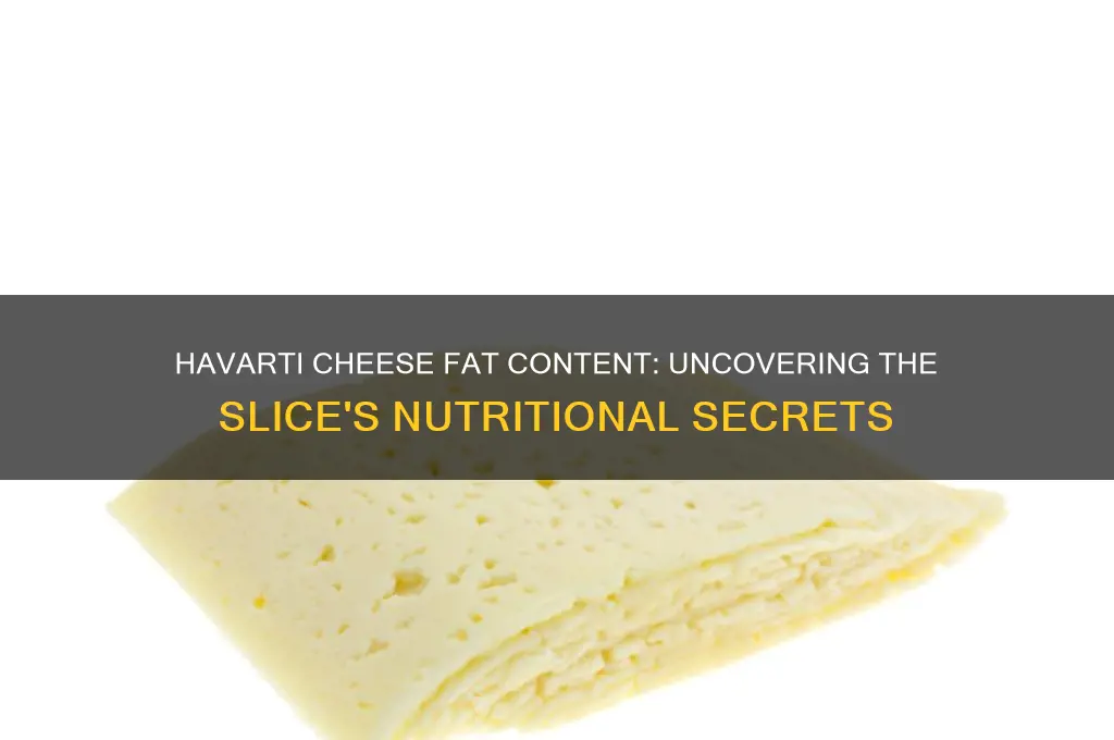 how much fat in a slice of havarti cheese