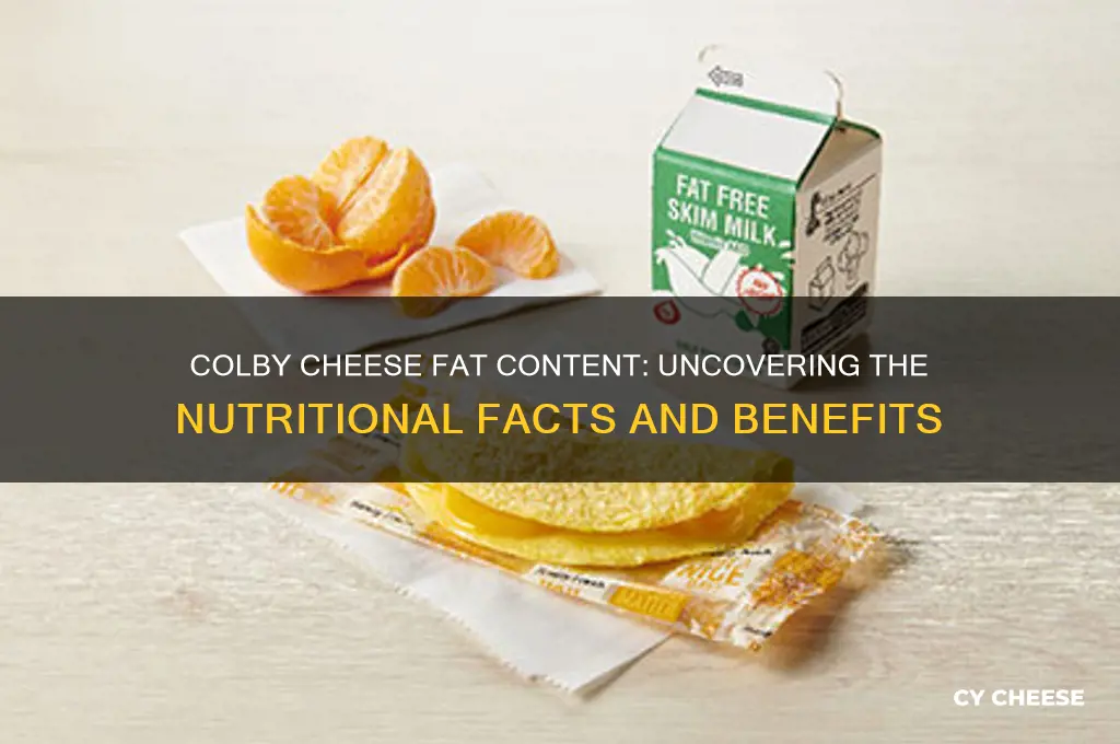 how much fat in colby cheese