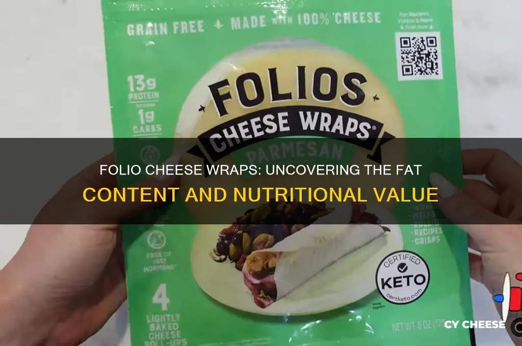 how much fat in folio cheese wraps