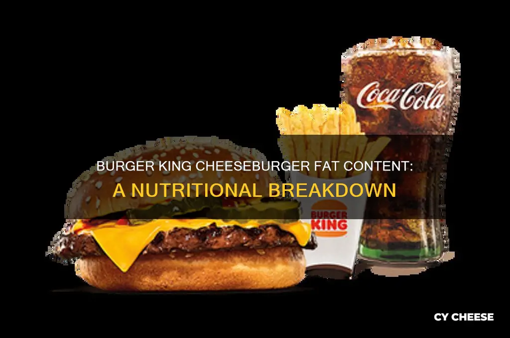 how much fat is in a burger kings cheese burger