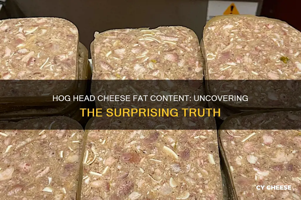 how much fat is in hog head cheese