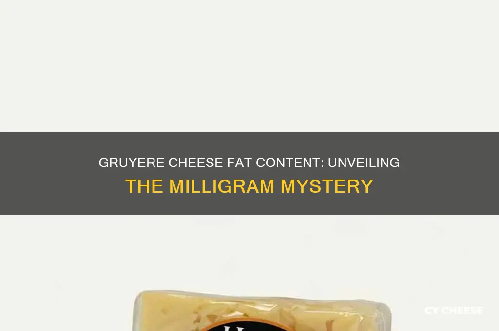 how much fat is in one milligram of gruyere cheese