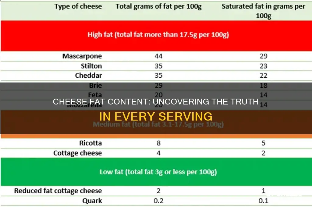 how much fats in a serving of cheese