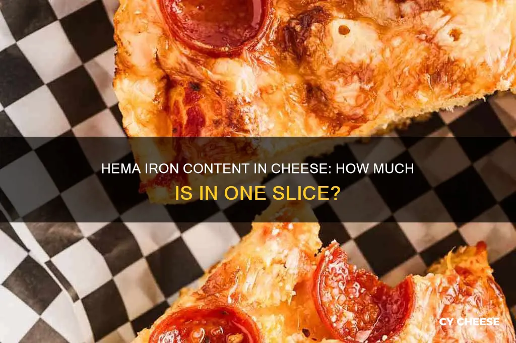 how much hema iron is in a slice of cheese