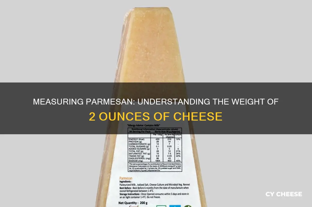 how much is 2 ounces of parmesan cheese