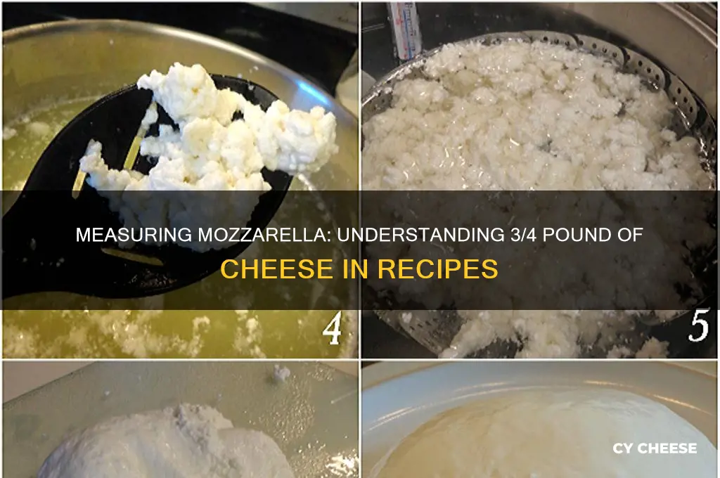 how much is 3 4 pound of mozzarella cheese