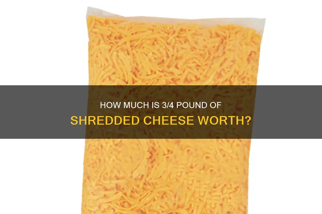how much is 3 4 pound shoved cheese