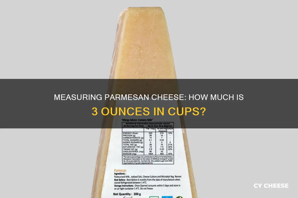 how much is 3 oz parmesan cheese