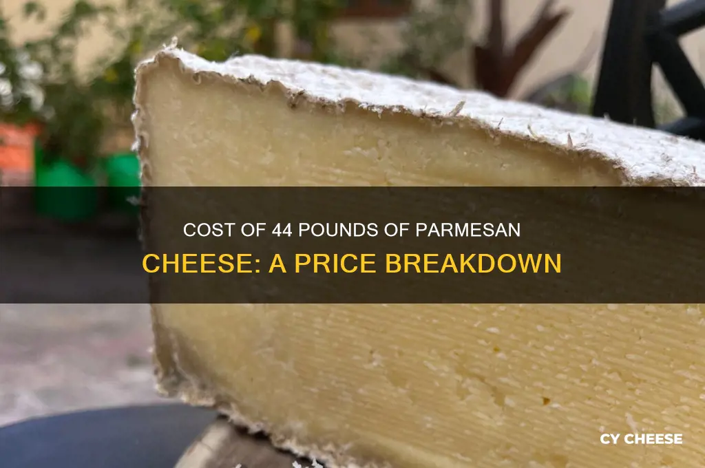 how much is 44 lbs of parmesan cheese
