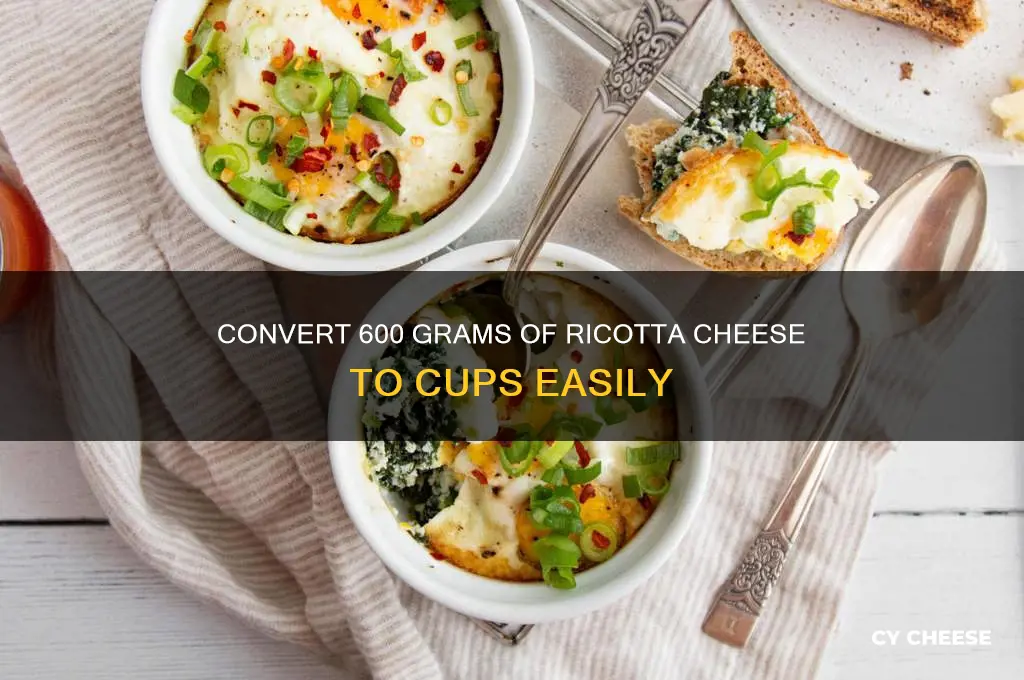 how much is 600 grams of ricotta cheese in cups