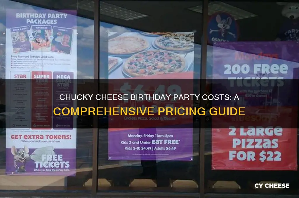 how much is a chucjy cheese birthday party