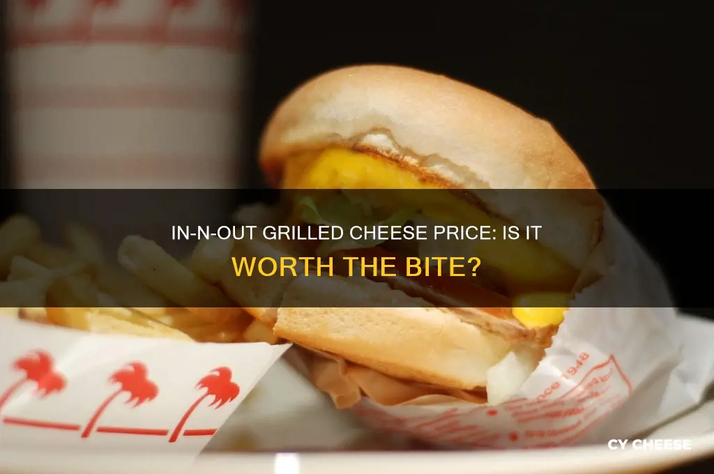 how much is a grilled cheese at in an out