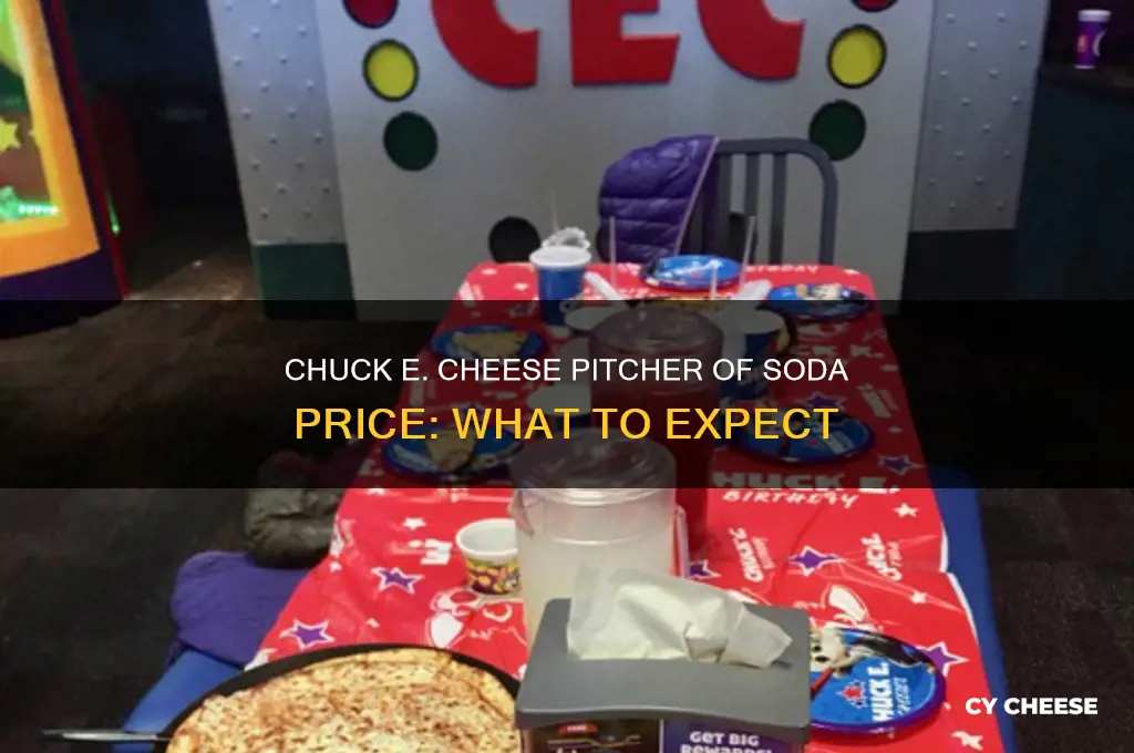 how much is a pitcher of soda at chucke cheese