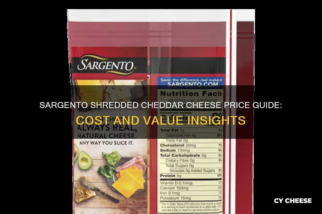 how much is sargento shredded cheddar cheese