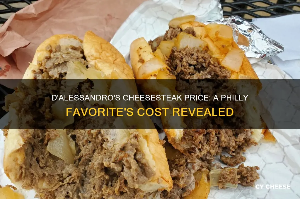 how much is the cheese steak at dalessandro