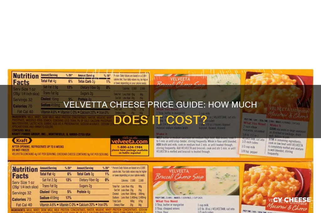 how much is velvetta cheese