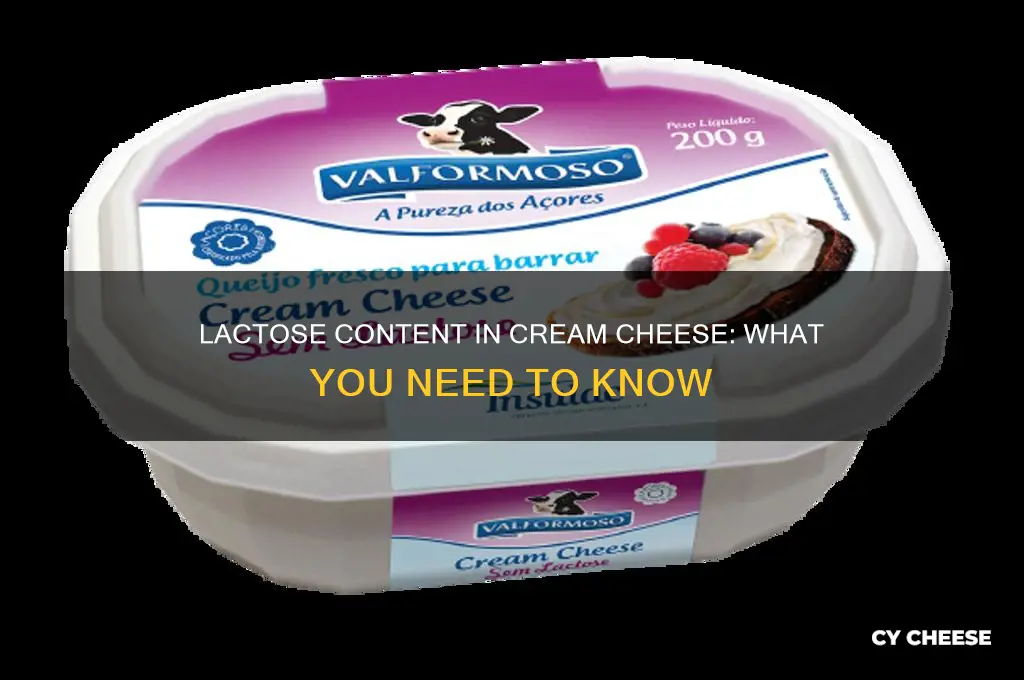 how much lactose is in crem cheese