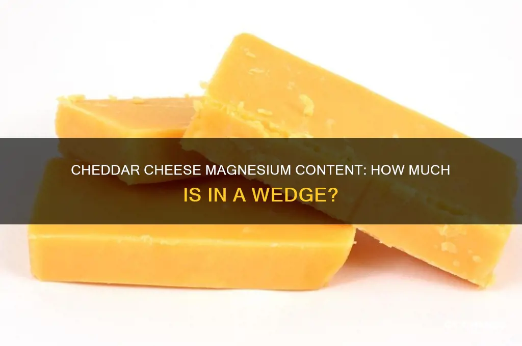 how much magnesium in a wedge of cheddar cheese