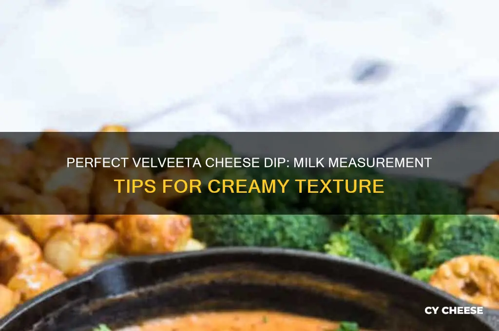 how much milk do you add to velveeta cheese dip