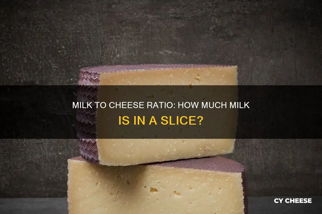 how much milk in a slice of cheese