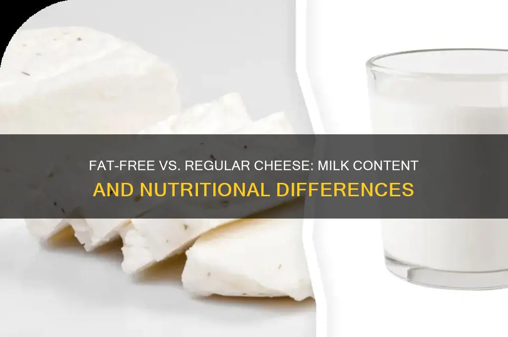 how much milk is in fat free vs regular cheese