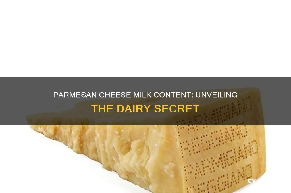 how much milk is in parmesean cheese